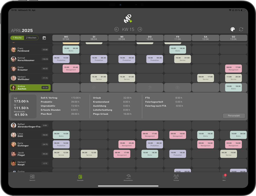 iPad Pro 13 _Screen_Dienstplan_